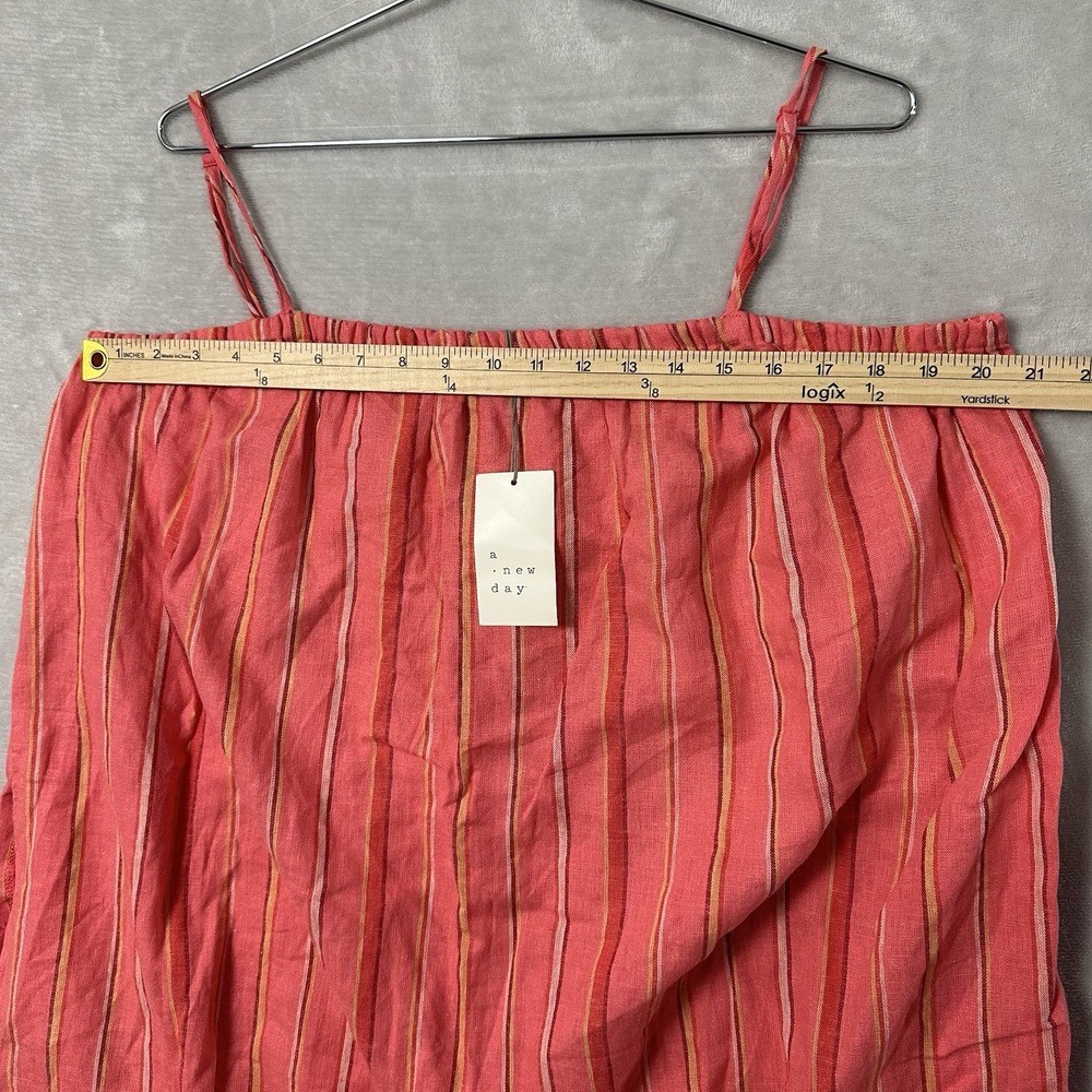 A New Day Women's XXL Dress‎ Pink Striped Sleeveless Shift Linen Blend New - Picture 7 of 14